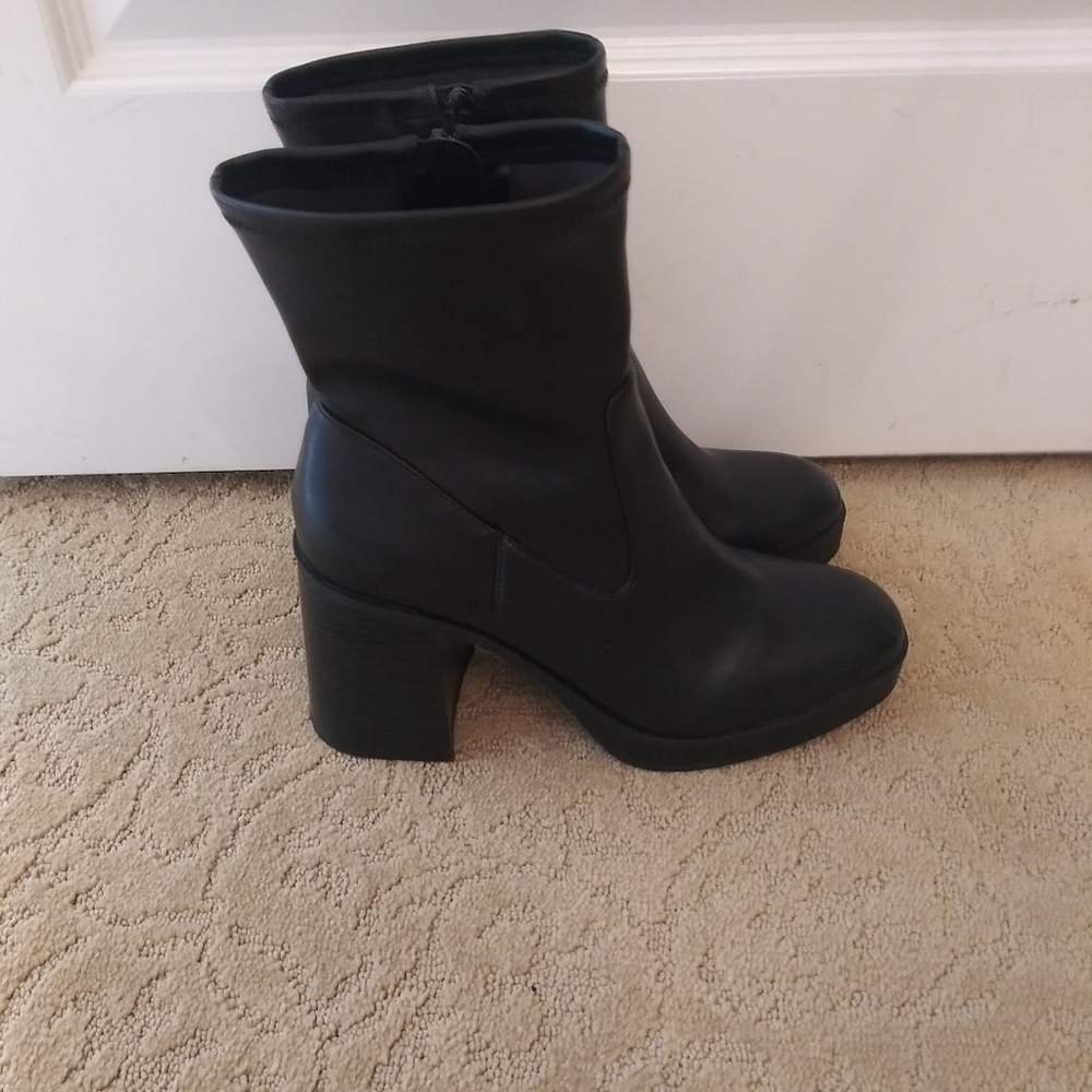 Mix No. 6 Chunky Platform Black Heeled Boots